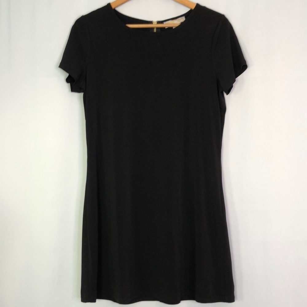 Michael Michael Kors Black Short Sleeve Zipper Mini Dress Size M
